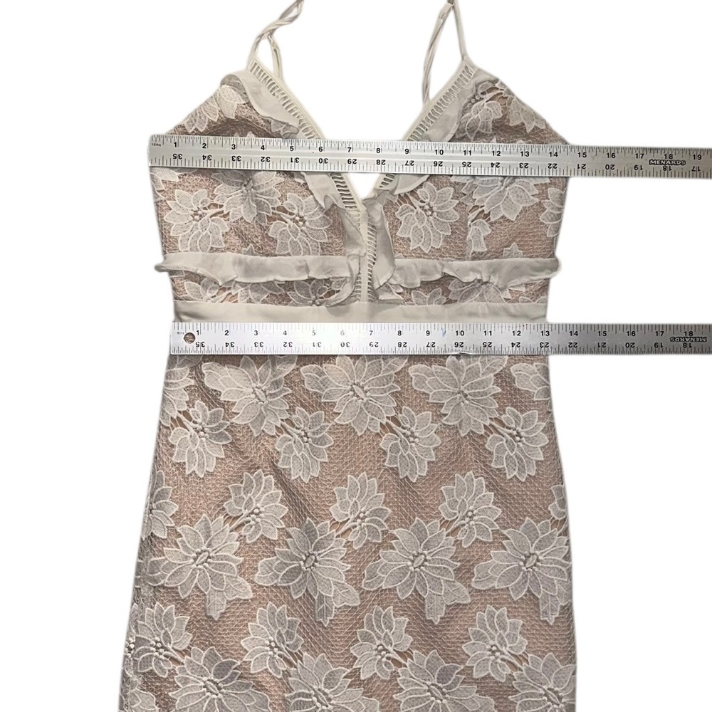 Bardot ~ Vienna Lace Overlay Women’s Off-White/Nude Midi Dress ~ Size 4 - Picture 10 of 13